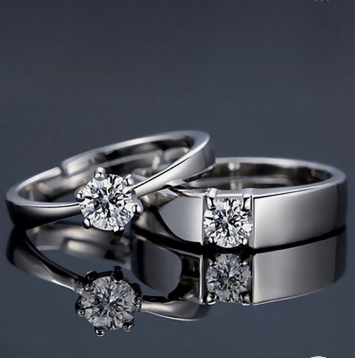 Classic Couple Rings For Men Women CZ Stone Trendy Wedding Lovers' Ring